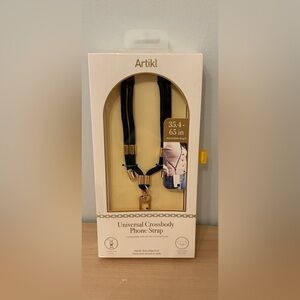 ARTIKL Universal Crossbody Phone Strap 35.4-65” Black/Gold NEW